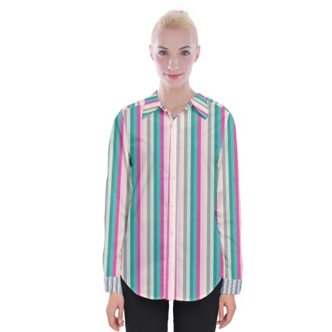 Candy Stripes 1 Womens Long Sleeve Shirt by retrotoomoderndesigns