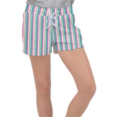 Candy Stripes 1 Women s Velour Lounge Shorts by retrotoomoderndesigns