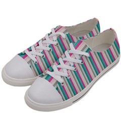 Candy Stripes 1 Women s Low Top Canvas Sneakers by retrotoomoderndesigns