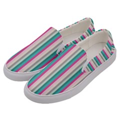 Candy Stripes 1 Men s Canvas Slip Ons by retrotoomoderndesigns