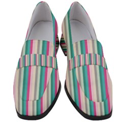 Candy Stripes 1 Women s Chunky Heel Loafers by retrotoomoderndesigns