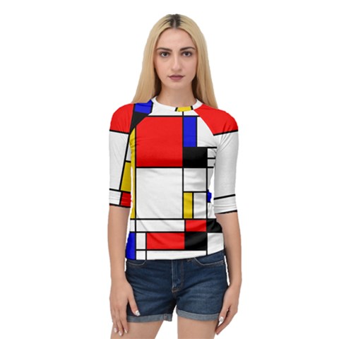 Bauhouse Mondrian Style Quarter Sleeve Raglan Tee by lucia