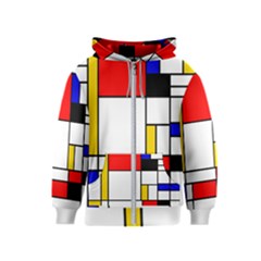 Bauhouse Mondrian Style Kids  Zipper Hoodie