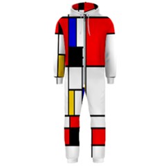 Bauhouse Mondrian Style Hooded Jumpsuit (men)  by lucia