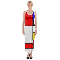 Bauhouse Mondrian Style Fitted Maxi Dress by lucia