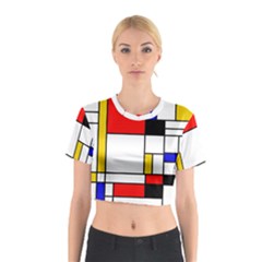 Bauhouse Mondrian Style Cotton Crop Top