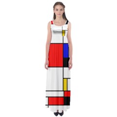 Bauhouse Mondrian Style Empire Waist Maxi Dress by lucia