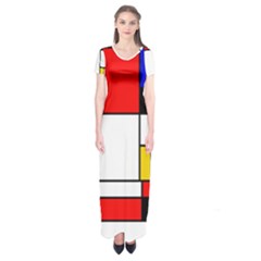 Bauhouse Mondrian Style Short Sleeve Maxi Dress by lucia