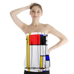 Bauhouse Mondrian Style Strapless Top