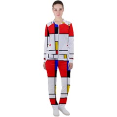 Bauhouse Mondrian Style Casual Jacket And Pants Set