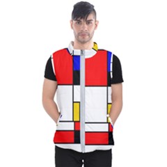 Bauhouse Mondrian Style Men s Puffer Vest