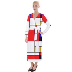 Bauhouse Mondrian Style Velvet Maxi Wrap Dress by lucia