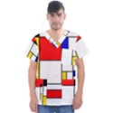 Bauhouse Mondrian Style Men s V-Neck Scrub Top View1