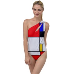 Bauhouse Mondrian Style To One Side Swimsuit by lucia