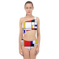 Bauhouse Mondrian Style Spliced Up Two Piece Swimsuit