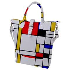 Bauhouse Mondrian Style Buckle Top Tote Bag