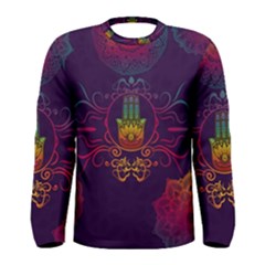 Boho Hamsa Mandala Men s Long Sleeve Tee by lucia