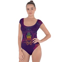 Boho Hamsa Mandala Short Sleeve Leotard  by lucia