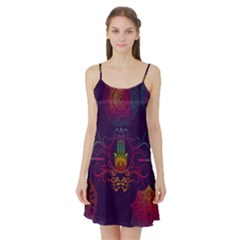 Boho Hamsa Mandala Satin Night Slip