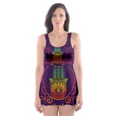 Boho Hamsa Mandala Skater Dress Swimsuit by lucia