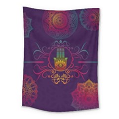 Boho Hamsa Mandala Medium Tapestry by lucia