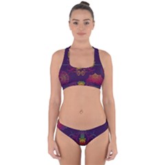 Boho Hamsa Mandala Cross Back Hipster Bikini Set by lucia