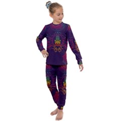 Boho Hamsa Mandala Kids  Long Sleeve Set  by lucia