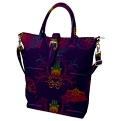 Boho Hamsa Mandala Buckle Top Tote Bag by lucia