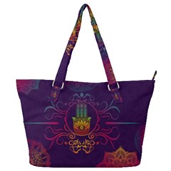 Boho Hamsa Mandala Full Print Shoulder Bag by lucia