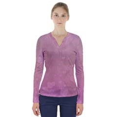 Lovely Hearts V-neck Long Sleeve Top by lucia