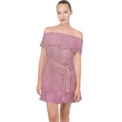 Lovely Hearts Off Shoulder Chiffon Dress by lucia