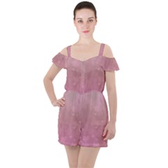 Lovely Hearts Ruffle Cut Out Chiffon Playsuit by lucia