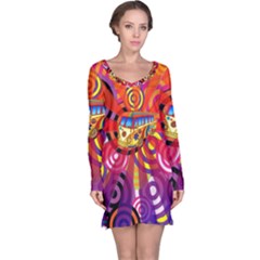 Boho Hippie Bus Long Sleeve Nightdress by lucia