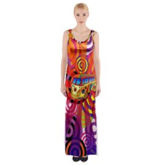 Boho Hippie Bus Maxi Thigh Split Dress by lucia