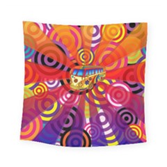 Boho Hippie Bus Square Tapestry (small)