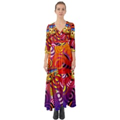 Boho Hippie Bus Button Up Boho Maxi Dress by lucia