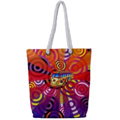 Boho Hippie Bus Full Print Rope Handle Tote (small) by lucia