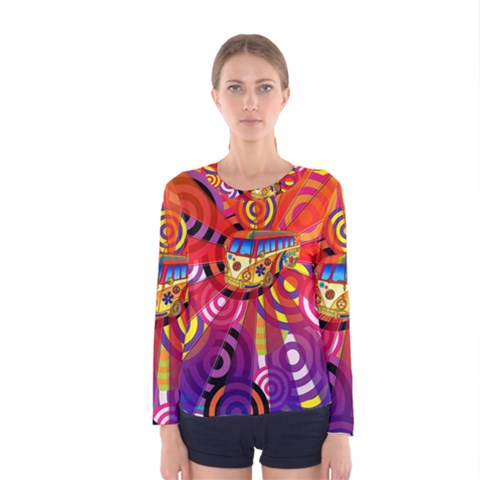 Boho Hippie Bus Women s Long Sleeve Tee by lucia