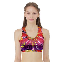 Boho Hippie Bus Sports Bra With Border