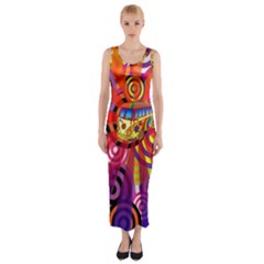 Boho Hippie Bus Fitted Maxi Dress by lucia