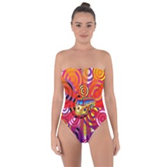 Boho Hippie Bus Tie Back One Piece Swimsuit by lucia