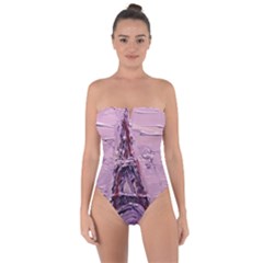 Ooh Lala Purple Rain Tie Back One Piece Swimsuit by arwwearableart