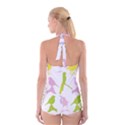 Bird Watching - Colorful Pastel Boyleg Halter Swimsuit  View2