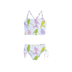 Bird Watching - Colorful Pastel Girls  Tankini Swimsuit by WensdaiAmbrose