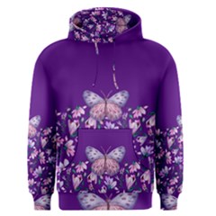 Purple Spring Butterfly Men s Pullover Hoodie