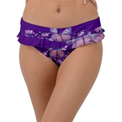 Purple Spring Butterfly Frill Bikini Bottom by lucia