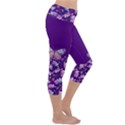 Purple Spring Butterfly Capri Yoga Leggings View3