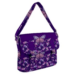 Purple Spring Butterfly Buckle Messenger Bag