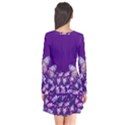 Purple Spring Butterfly Long Sleeve V-neck Flare Dress View2