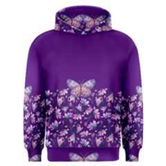 Purple Spring Butterfly Men s Overhead Hoodie